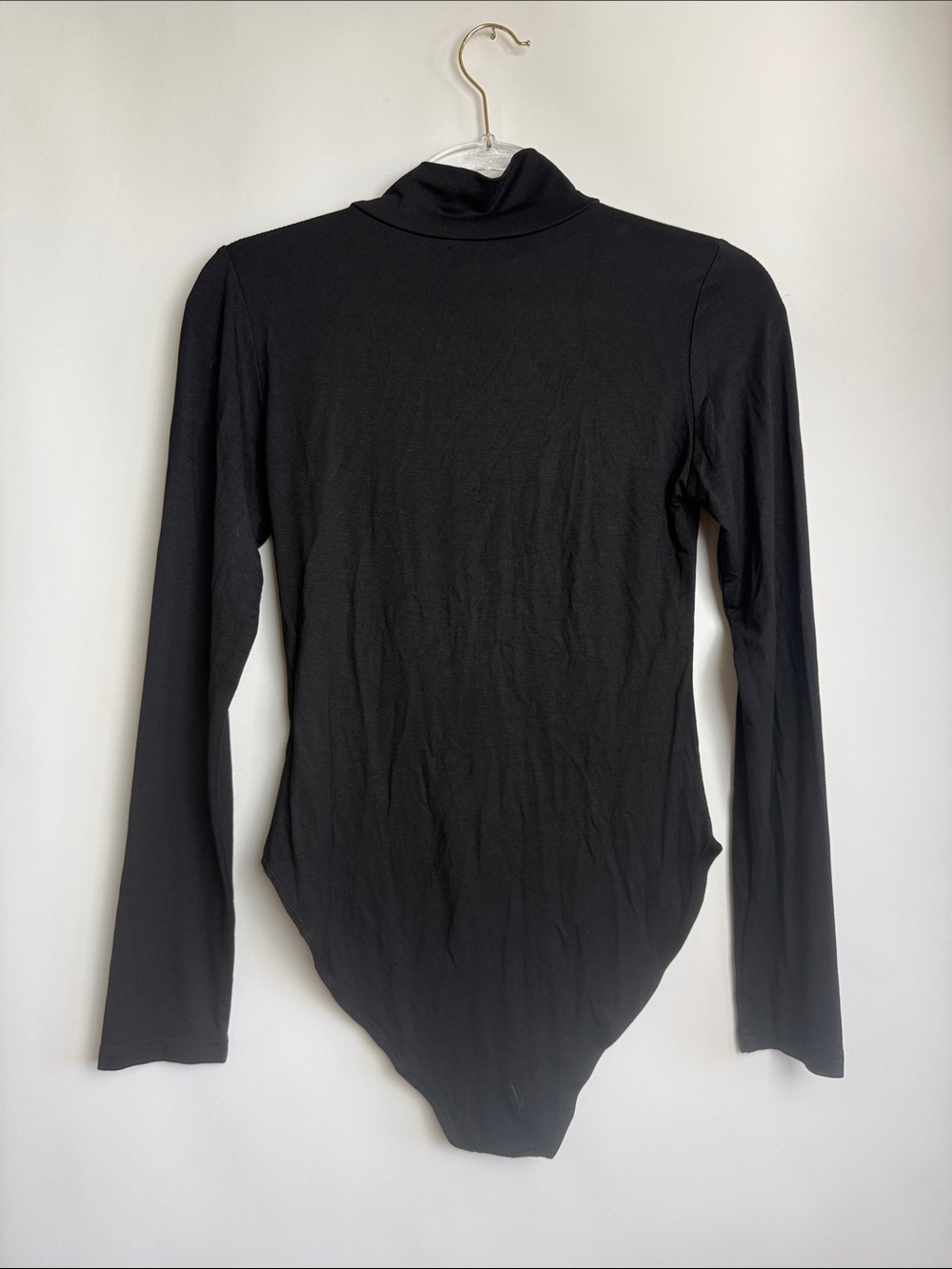 Mangopop Black Long Sleeve Mock Neck Turtleneck Bodysuit Size Medium - Picture 5 of 8
